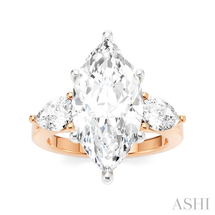 ASHI Marquise Shape Semi-Mount Diamond Engagement Ring 198A1PPFHPW-SM-MQ4
