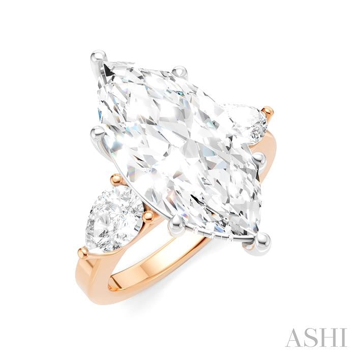 ASHI Marquise Shape Semi-Mount Diamond Engagement Ring 198A1PPFHPW-SM-MQ5