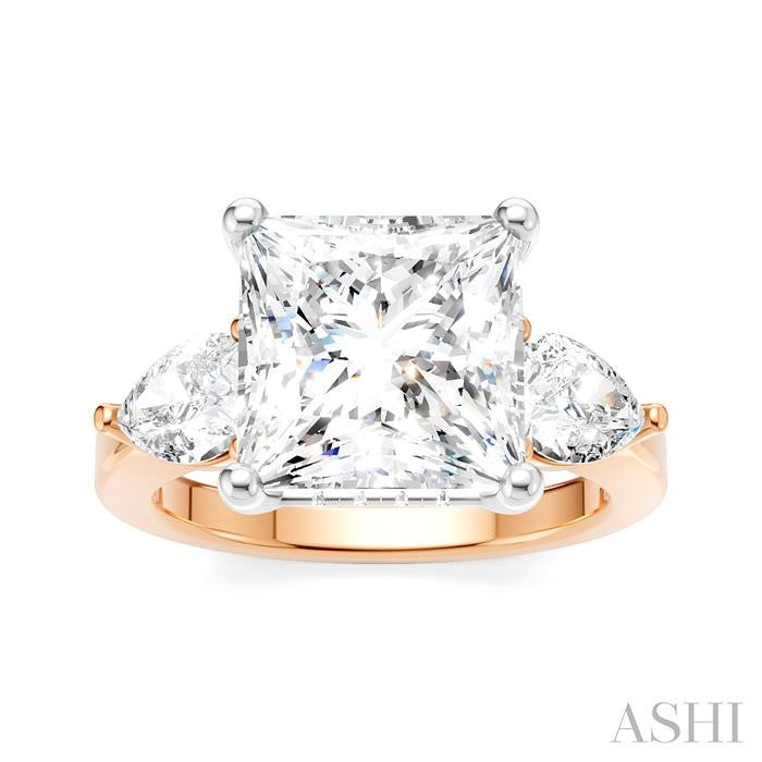 ASHI Princess Shape Semi-Mount Diamond Engagement Ring 198A1PPFHPW-SM-PN4