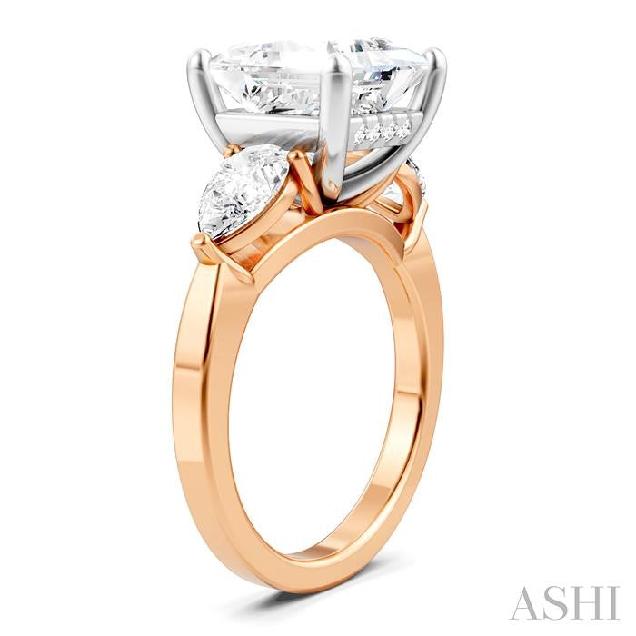 ASHI Princess Shape Semi-Mount Diamond Engagement Ring 198A1PPFHPW-SM-PN4