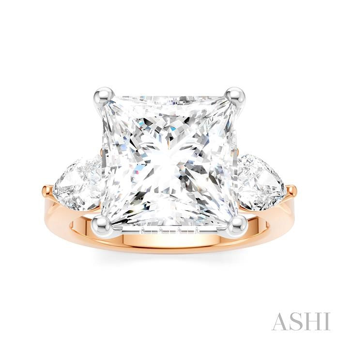 ASHI Princess Shape Semi-Mount Diamond Engagement Ring 198A1PPFHPW-SM-PN5