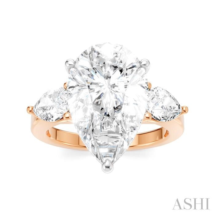 ASHI Pear Shape Semi-Mount Diamond Engagement Ring 198A1PPFHPW-SM-PR5