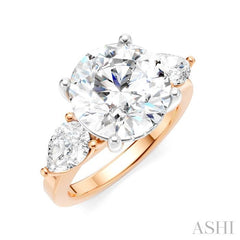 ASHI Round Shape Semi-Mount Diamond Engagement Ring 198A1PPFHPW-SM-RD4