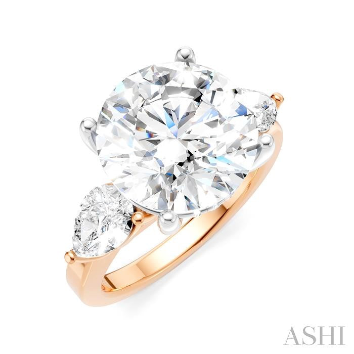 ASHI Round Shape Semi-Mount Diamond Engagement Ring 198A1PPFHPW-SM-RD5