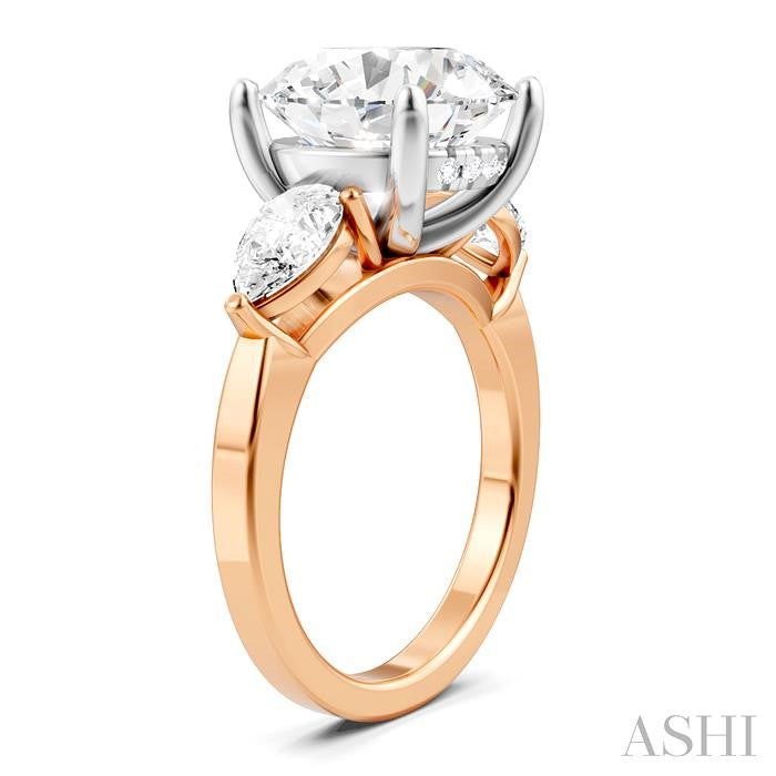 ASHI Round Shape Semi-Mount Diamond Engagement Ring 198A1PPFHPW-SM-RD5