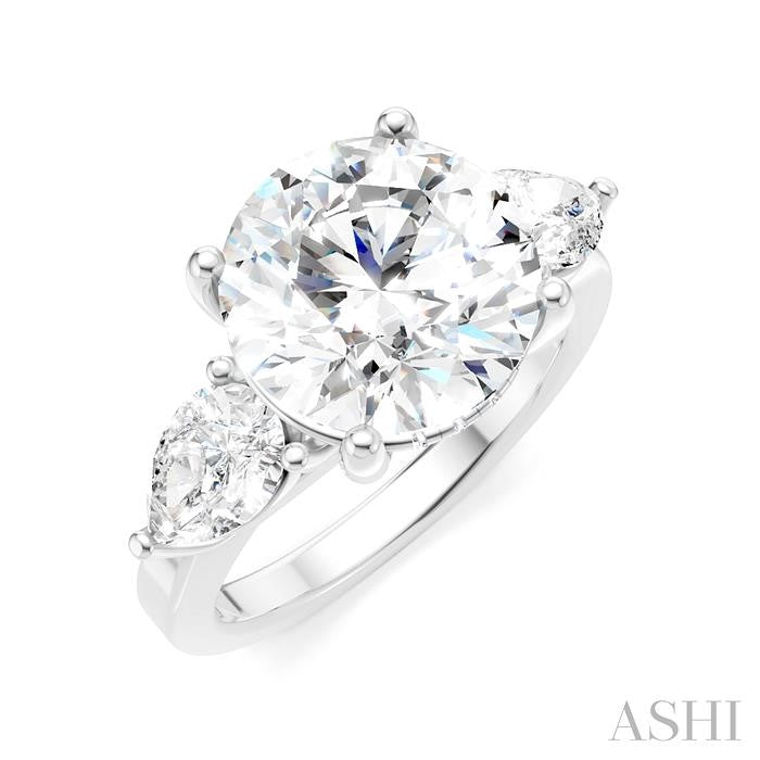 ASHI Round Shape Semi-Mount Diamond Engagement Ring 198A1PPFHWG-SM-RD4