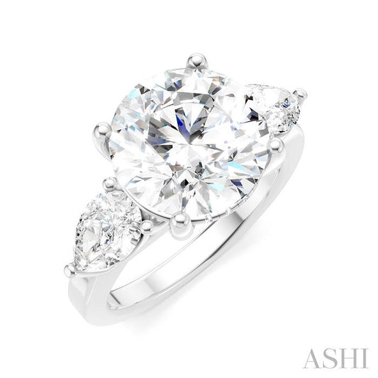 ASHI Round Shape Semi-Mount Diamond Engagement Ring 198A1PPFHWG-SM-RD4