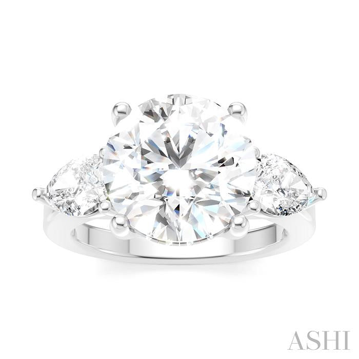 ASHI Round Shape Semi-Mount Diamond Engagement Ring 198A1PPFHWG-SM-RD4