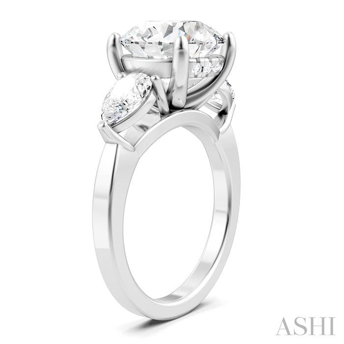 ASHI Round Shape Semi-Mount Diamond Engagement Ring 198A1PPFHWG-SM-RD4