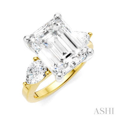 ASHI Emerald Shape Semi-Mount Diamond Engagement Ring 198A1PPFHYW-SM-EM4