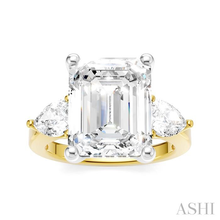 ASHI Emerald Shape Semi-Mount Diamond Engagement Ring 198A1PPFHYW-SM-EM4