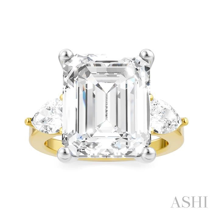 ASHI Emerald Shape Semi-Mount Diamond Engagement Ring 198A1PPFHYW-SM-EM5