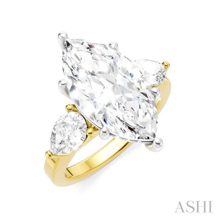 ASHI Marquise Shape Semi-Mount Diamond Engagement Ring 198A1PPFHYW-SM-MQ4