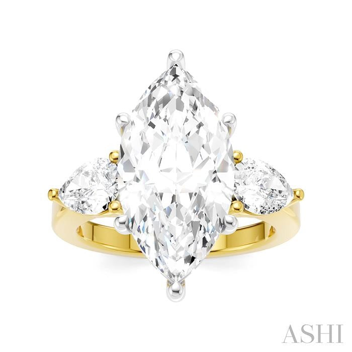 ASHI Marquise Shape Semi-Mount Diamond Engagement Ring 198A1PPFHYW-SM-MQ4