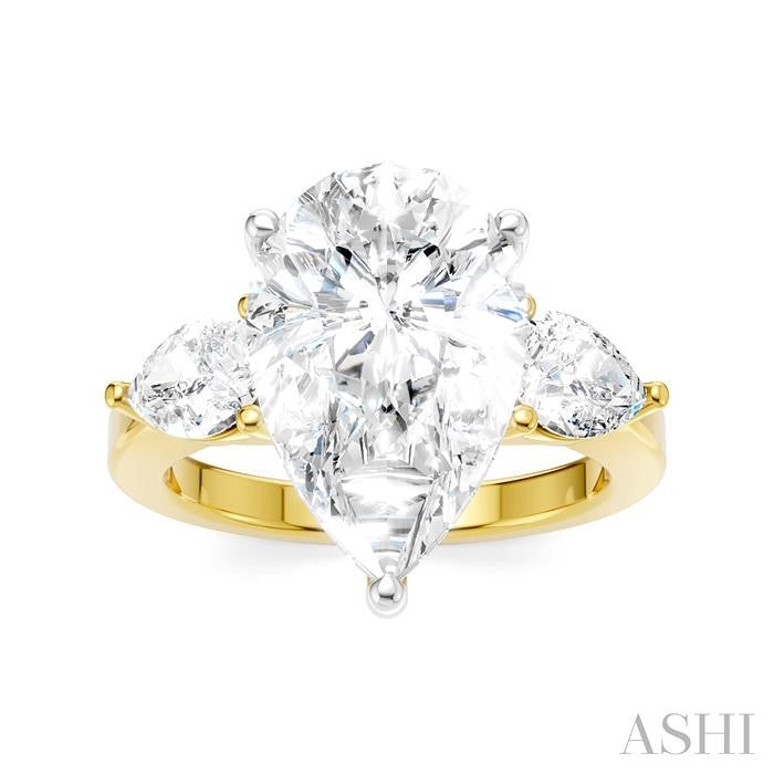 ASHI Pear Shape Semi-Mount Diamond Engagement Ring 198A1PPFHYW-SM-PR4