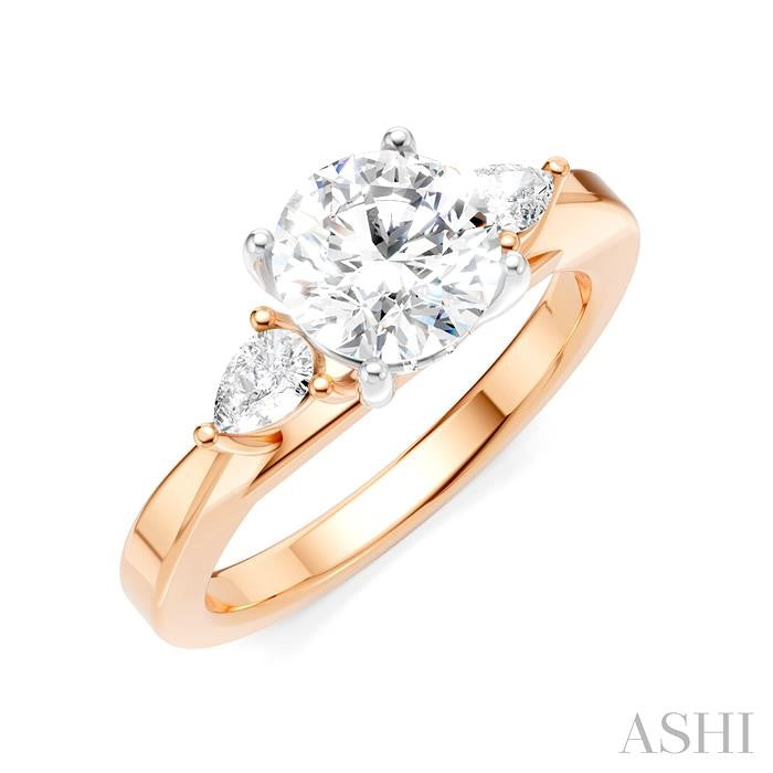 ASHI Round Shape Semi-Mount Diamond Engagement Ring 198A6PPFHPW-SM-RD1