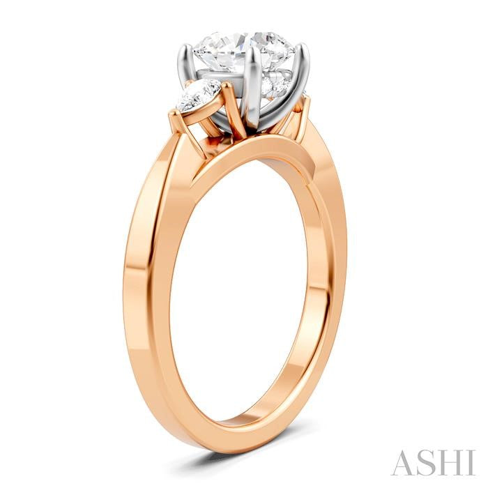 ASHI Round Shape Semi-Mount Diamond Engagement Ring 198A6PPFHPW-SM-RD1