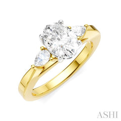 ASHI Oval Shape Semi-Mount Diamond Engagement Ring 198A6PPFHYW-SM-OV1