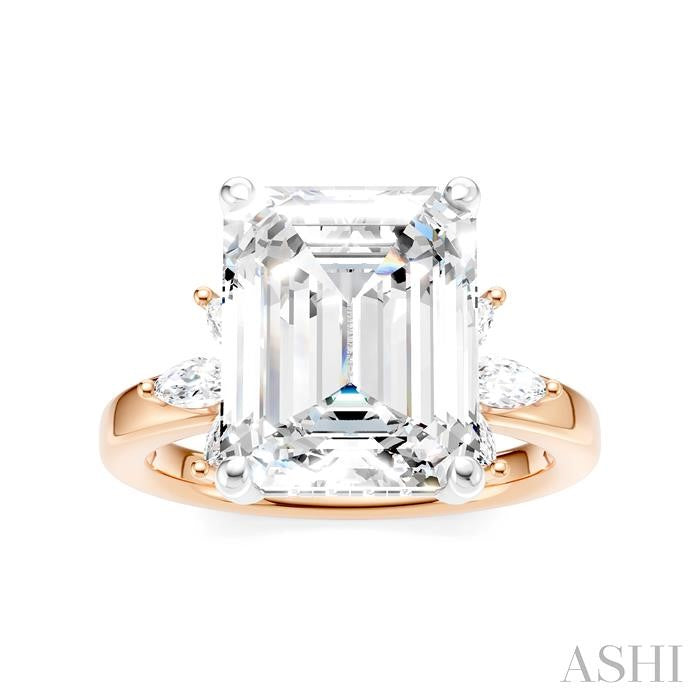 ASHI Emerald Shape Semi-Mount Diamond Engagement Ring 198B3PPFHPW-SM-EM4