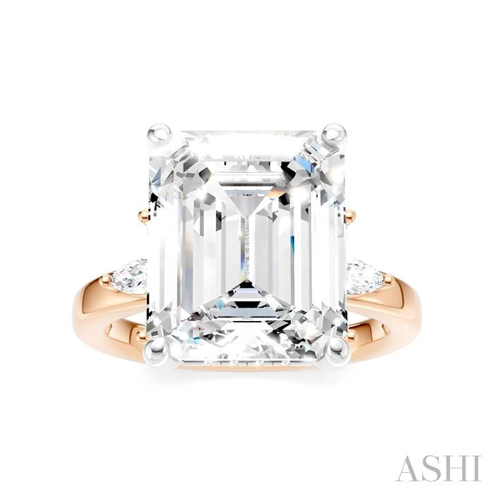 ASHI Emerald Shape Semi-Mount Diamond Engagement Ring 198B3PPFHPW-SM-EM5