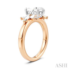ASHI Marquise Shape Semi-Mount Diamond Engagement Ring 198B3PPFHPW-SM-MQ1
