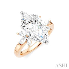 ASHI Marquise Shape Semi-Mount Diamond Engagement Ring 198B3PPFHPW-SM-MQ3