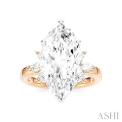 ASHI Marquise Shape Semi-Mount Diamond Engagement Ring 198B3PPFHPW-SM-MQ5