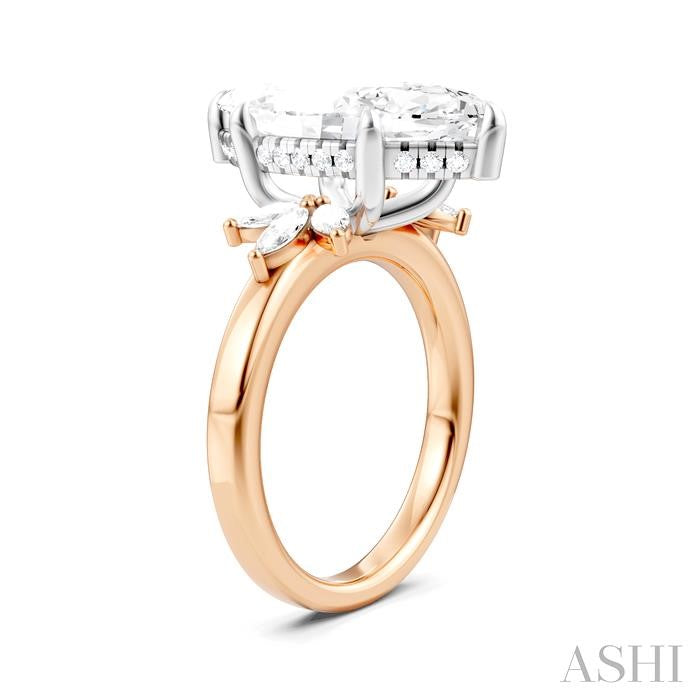 ASHI Marquise Shape Semi-Mount Diamond Engagement Ring 198B3PPFHPW-SM-MQ5