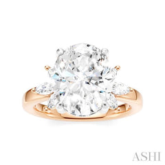 ASHI Oval Shape Semi-Mount Diamond Engagement Ring 198B3PPFHPW-SM-OV4
