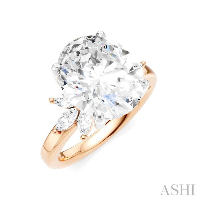 ASHI Oval Shape Semi-Mount Diamond Engagement Ring 198B3PPFHPW-SM-OV5