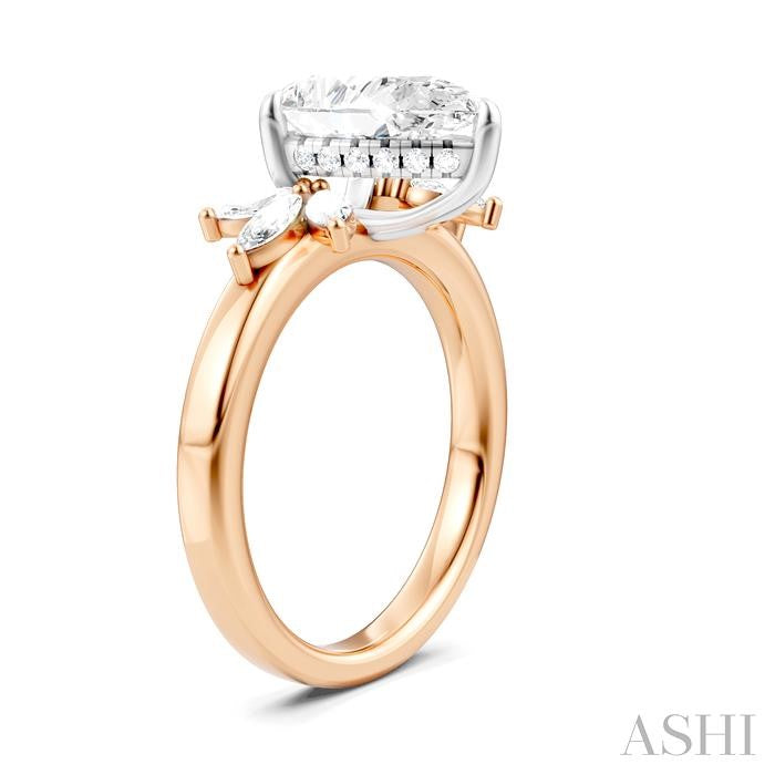 ASHI Pear Shape Semi-Mount Diamond Engagement Ring 198B3PPFHPW-SM-PR2