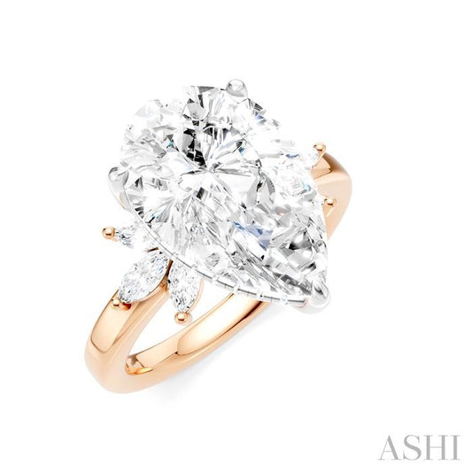 ASHI Pear Shape Semi-Mount Diamond Engagement Ring 198B3PPFHPW-SM-PR5