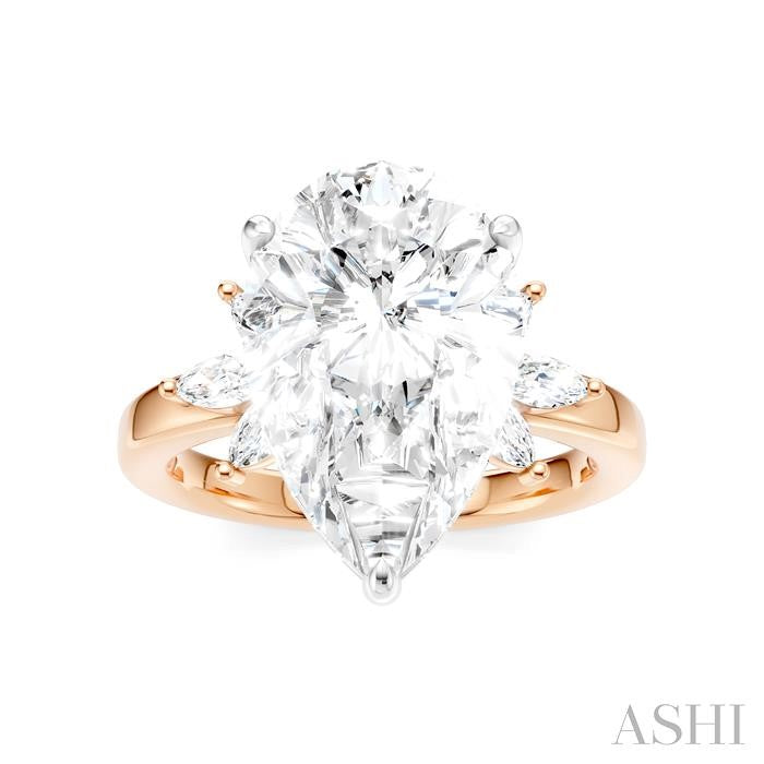 ASHI Pear Shape Semi-Mount Diamond Engagement Ring 198B3PPFHPW-SM-PR5