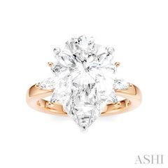 ASHI Pear Shape Semi-Mount Diamond Engagement Ring 198B3PPFHPW-SM-PR5