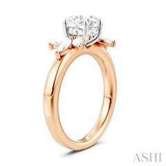ASHI Round Shape Semi-Mount Diamond Engagement Ring 198B3PPFHPW-SM-RD1