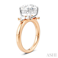 ASHI Round Shape Semi-Mount Diamond Engagement Ring 198B3PPFHPW-SM-RD4