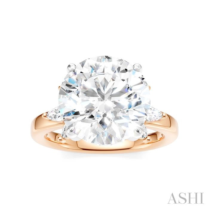 ASHI Round Shape Semi-Mount Diamond Engagement Ring 198B3PPFHPW-SM-RD5