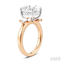 ASHI Round Shape Semi-Mount Diamond Engagement Ring 198B3PPFHPW-SM-RD5