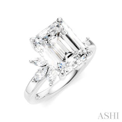 ASHI Emerald Shape Semi-Mount Diamond Engagement Ring 198B3PPFHWG-SM-EM3