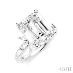 ASHI Emerald Shape Semi-Mount Diamond Engagement Ring 198B3PPFHWG-SM-EM4