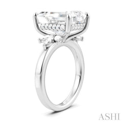 ASHI Emerald Shape Semi-Mount Diamond Engagement Ring 198B3PPFHWG-SM-EM5