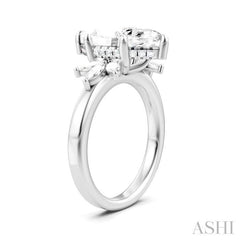ASHI Marquise Shape Semi-Mount Diamond Engagement Ring 198B3PPFHWG-SM-MQ3