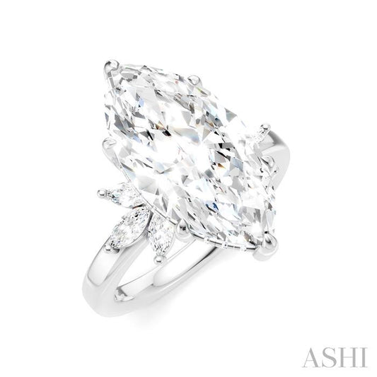 ASHI Marquise Shape Semi-Mount Diamond Engagement Ring 198B3PPFHWG-SM-MQ5