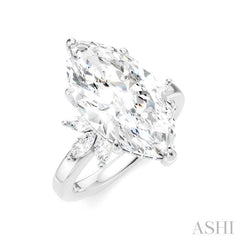 ASHI Marquise Shape Semi-Mount Diamond Engagement Ring 198B3PPFHWG-SM-MQ5