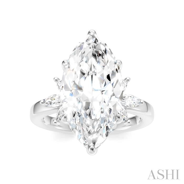 ASHI Marquise Shape Semi-Mount Diamond Engagement Ring 198B3PPFHWG-SM-MQ5
