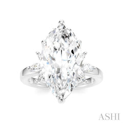 ASHI Marquise Shape Semi-Mount Diamond Engagement Ring 198B3PPFHWG-SM-MQ5