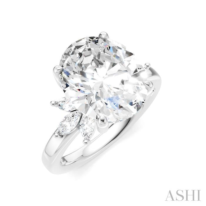 ASHI Oval Shape Semi-Mount Diamond Engagement Ring 198B3PPFHWG-SM-OV5