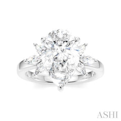 ASHI Pear Shape Semi-Mount Diamond Engagement Ring 198B3PPFHWG-SM-PR3