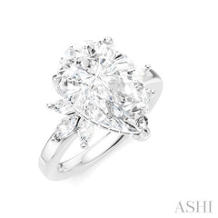 ASHI Pear Shape Semi-Mount Diamond Engagement Ring 198B3PPFHWG-SM-PR4