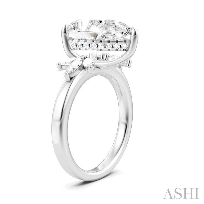 ASHI Pear Shape Semi-Mount Diamond Engagement Ring 198B3PPFHWG-SM-PR4